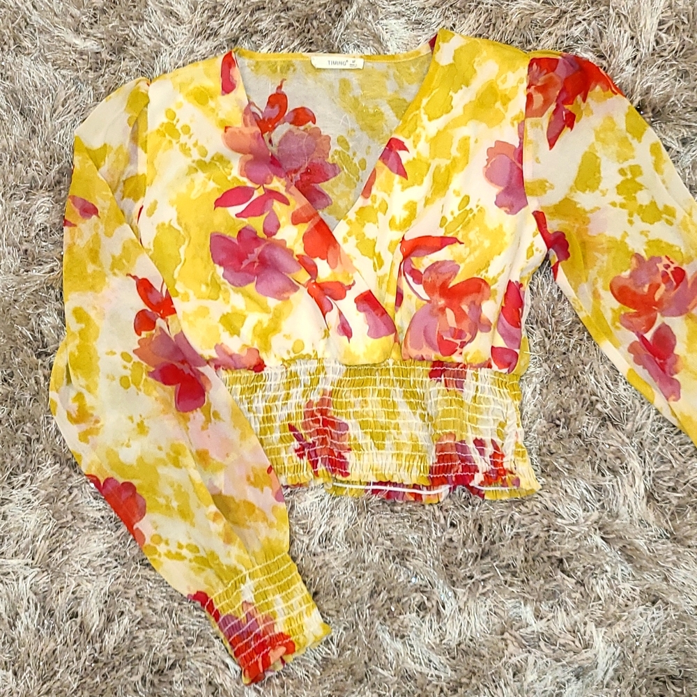 Sheer floral shirt